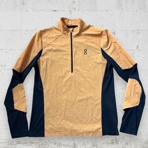 On Cloud Mens L Orange Half Zip Running Trail Breaker Pullover Jacket Light